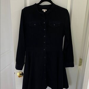 GAP Corduroy Navy Long Sleeve Cotton Dress